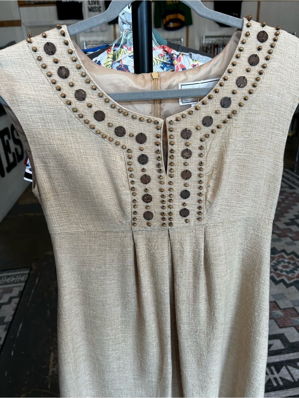 Willow Glenn Silk Blend Beaded Sleeveless Dress
